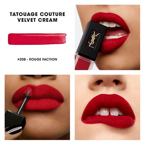 ysl 208 rouge faction|Tatouage Couture Velvet Cream Liquid Lipstick .